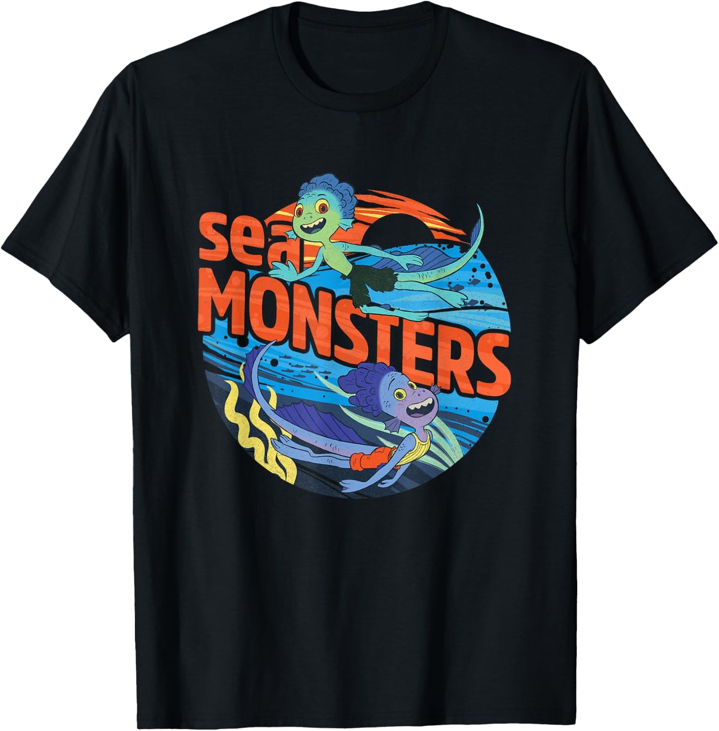 Disney Pixar Luca & Alberto Sea Monsters T-Shirt - T-Shirt | Black