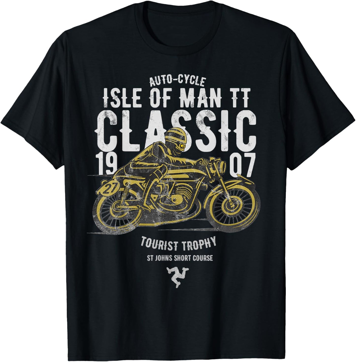 Isle Of Man TT Races Manx Classic Grand Prix Road Racing T-Shirt - T-Shirt | Black
