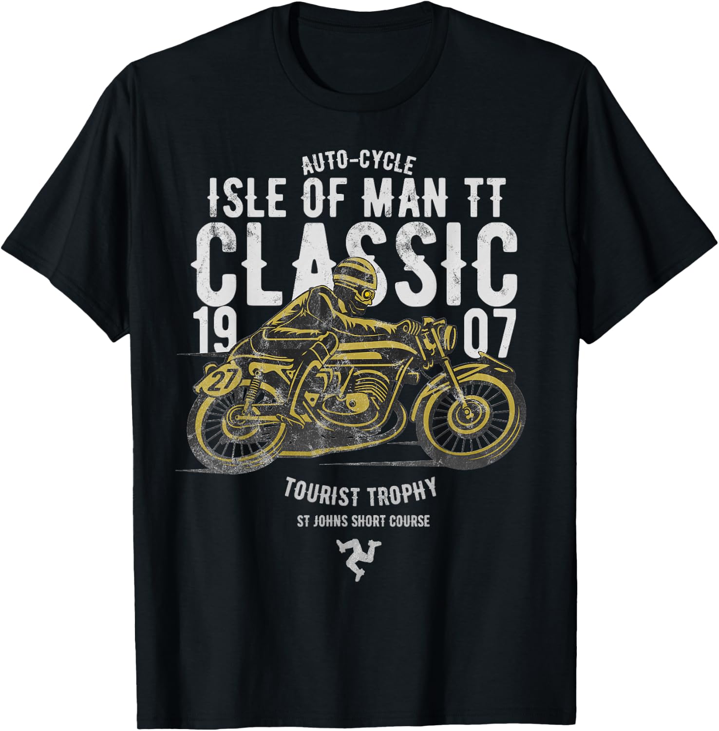 Isle Of Man TT Races Manx Classic Grand Prix Road Racing T-Shirt - T-Shirt | Black
