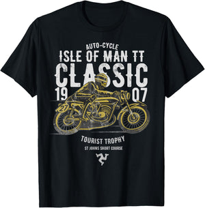 Isle Of Man TT Races Manx Classic Grand Prix Road Racing T-Shirt - T-Shirt | Black