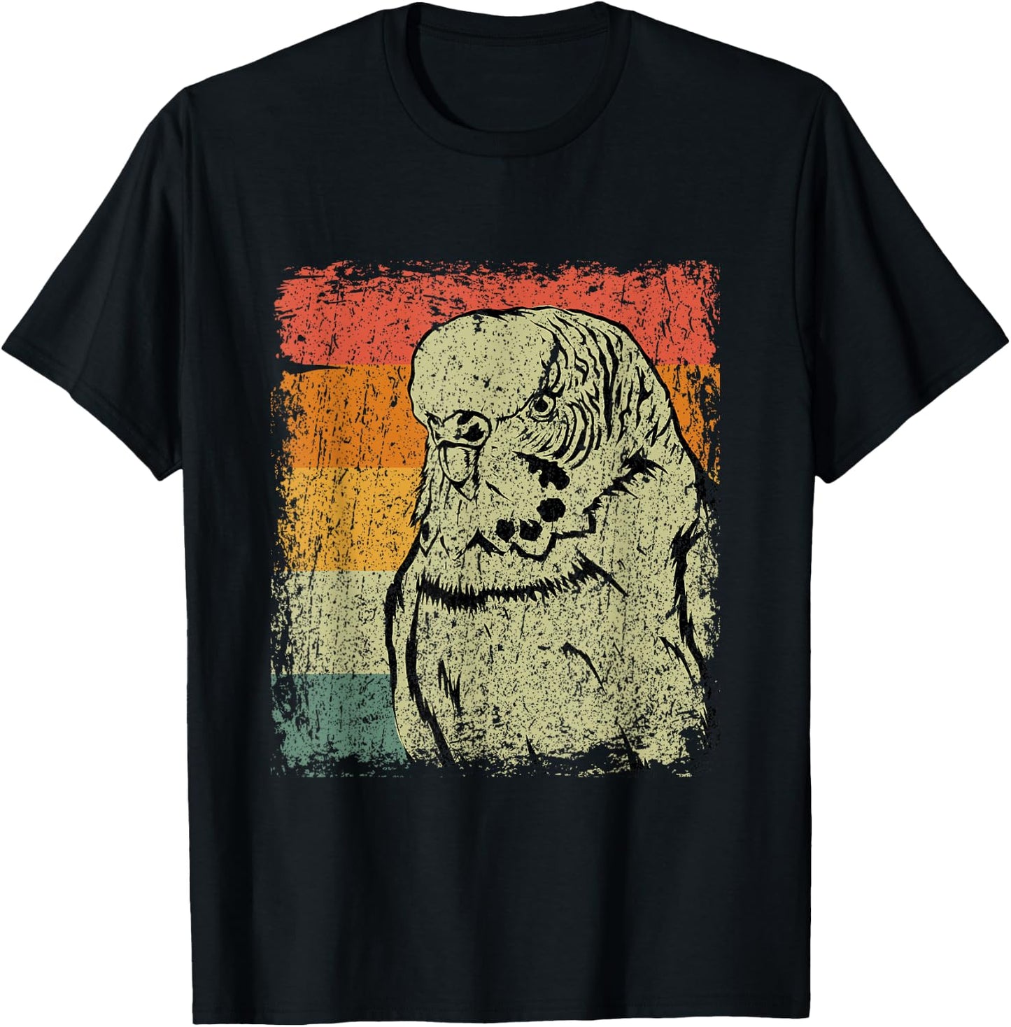 Retro Budgie Gift Vintage Budgie Bird T-Shirt - T-Shirt | Black