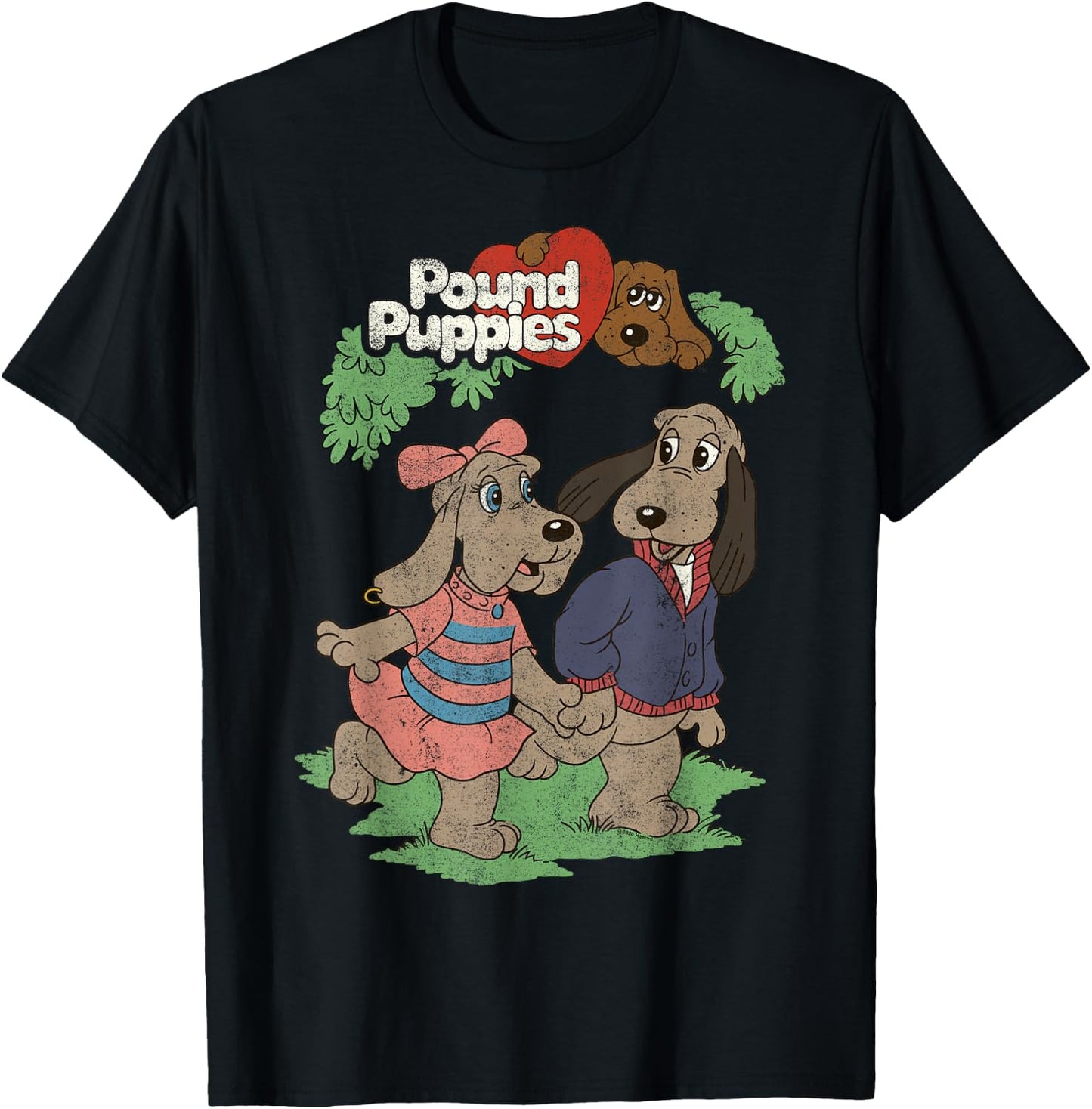 Pound Puppies Valentine's Day Puppy Love Couple Shot T-Shirt - T-Shirt | Black