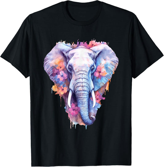 Elephant Watercolor Artwork Elephant Art Lover Men T-Shirt - T-Shirt | Black