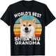 Shiba Inu Grandma Funny Worlds Best Shiba Grandma Dog Retro T-Shirt - T-Shirt | Black