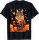 Pop Art Maine Coon Cat Pumpkin Halloween T-Shirt - T-Shirt | Black