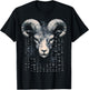 Goat Art Text Face Animal Graphic Motif Goat T-Shirt - T-Shirt | Black
