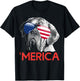 Merica Dogue de Bordeaux American Flag 4th of July T-Shirt - T-Shirt | Black