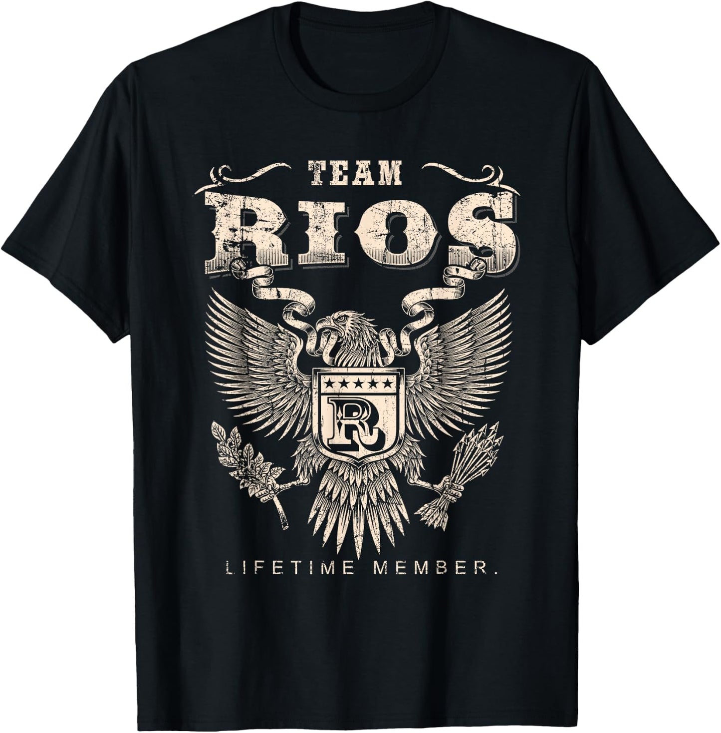 Team Rios Family Name Lifetime Member T-Shirt - T-Shirt | Black