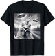 Chicken Rooster Funny Graphic Selfie with UFOs Weird Aliens T-Shirt - T-Shirt | Black