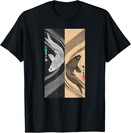 Japanese Art Fish Graphic Design 3 T-Shirt - T-Shirt | Black