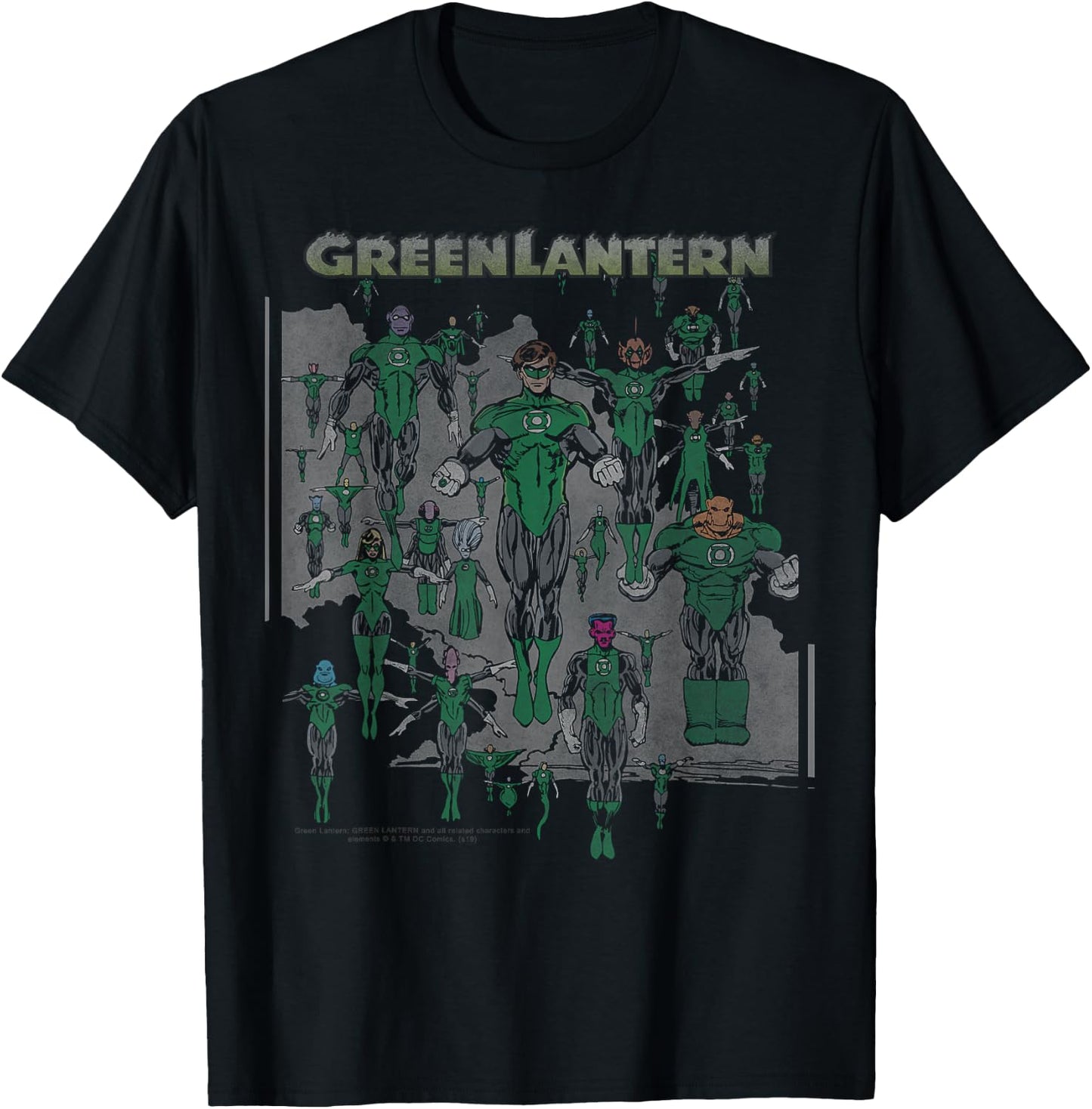 DC Comics The Green Lantern Green Group T-Shirt - T-Shirt | Black