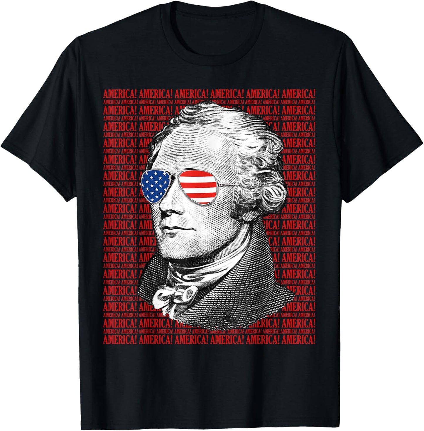 Alexander Hamilton America! Patriotic USA 4th of July T-Shirt - T-Shirt | Black