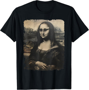 Scary Mona Lisa Creepy Halloween Portrait Men Women T-Shirt - T-Shirt | Black