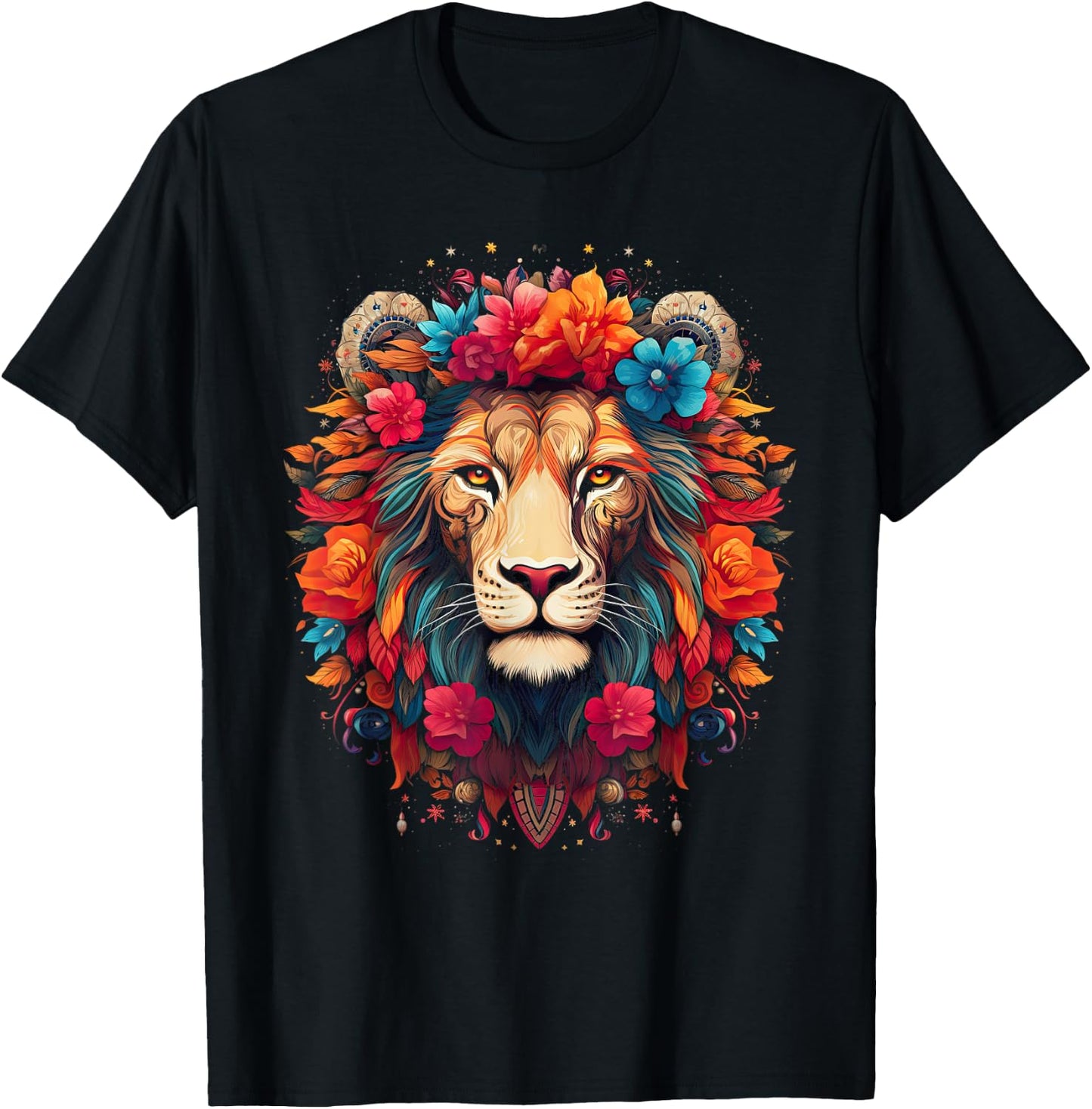 Lion colorful lions From Africa Day of the Dead T-Shirt - T-Shirt | Black