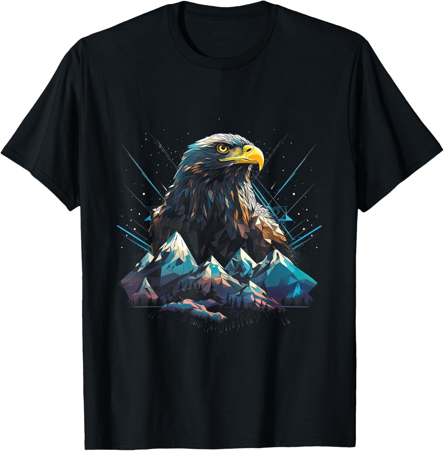 Bald eagle Bird Nature Usa Lightning T-Shirt - T-Shirt | Black