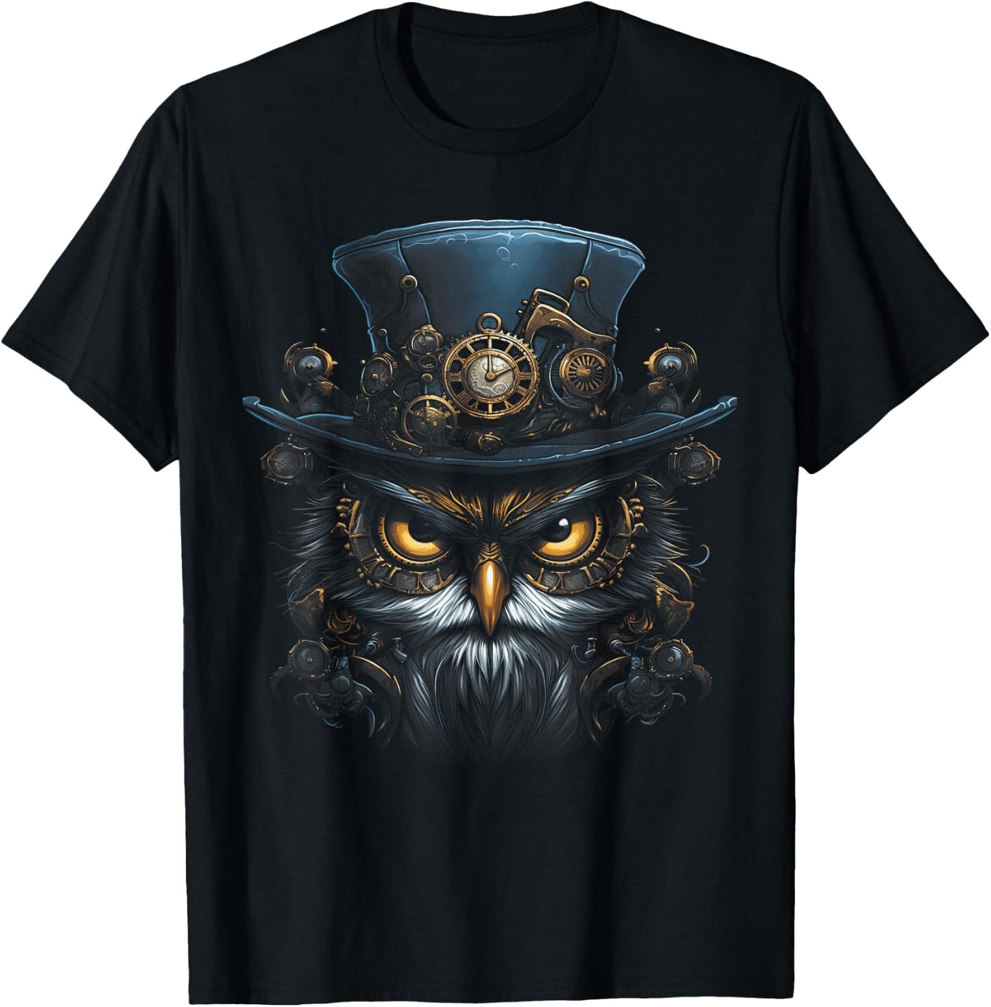 Steampunk Mechanical owl Victorian Bird T-Shirt - T-Shirt | Black