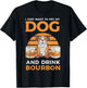 I Just Want To Pet My Dog And Drink Bourbon Pitbull Lover Men Women T-Shirt - T-Shirt | Black