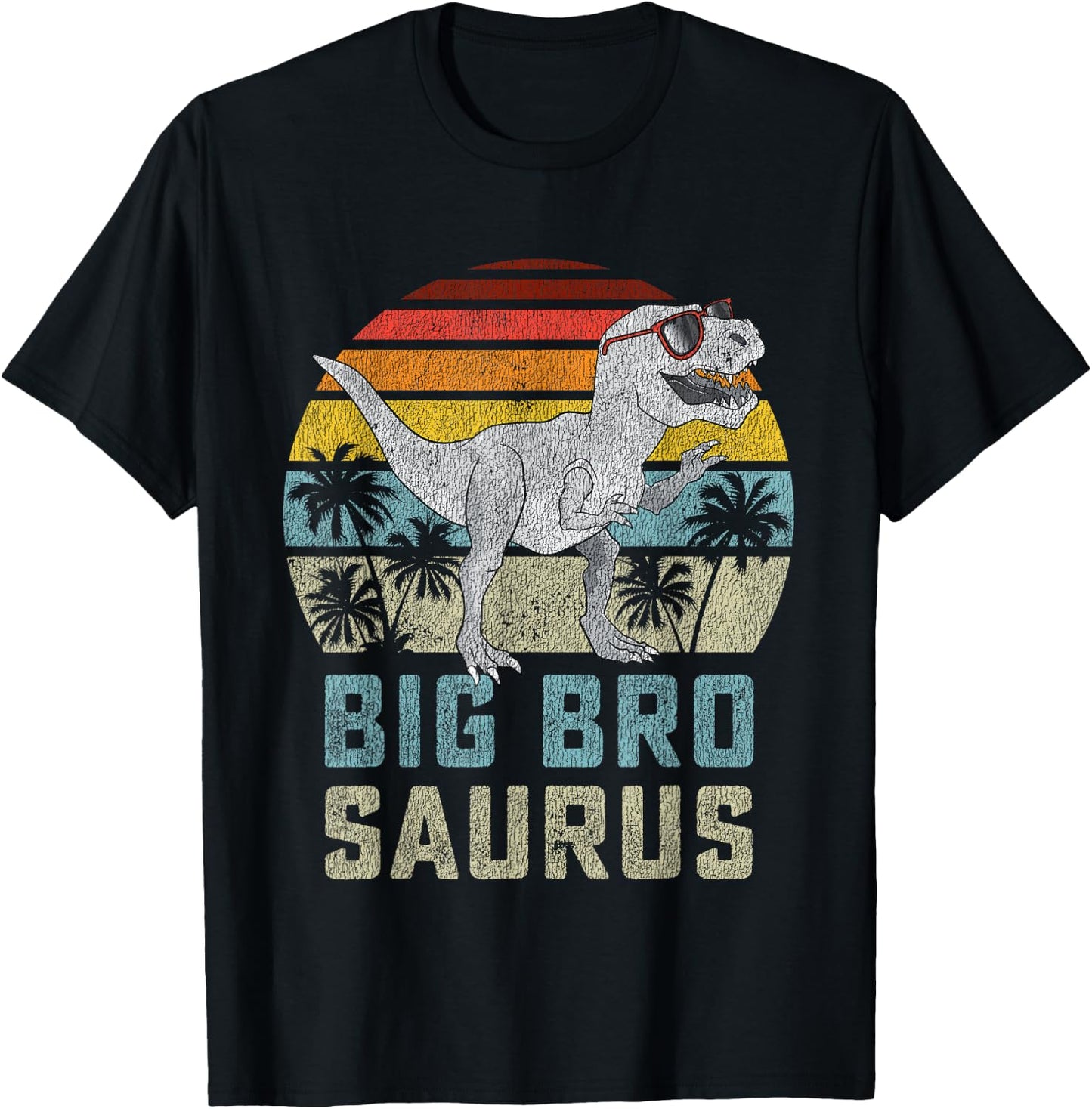 Bigbrosaurus T Rex Dinosaur Big Bro Saurus Brother Family T-Shirt - T-Shirt | Black