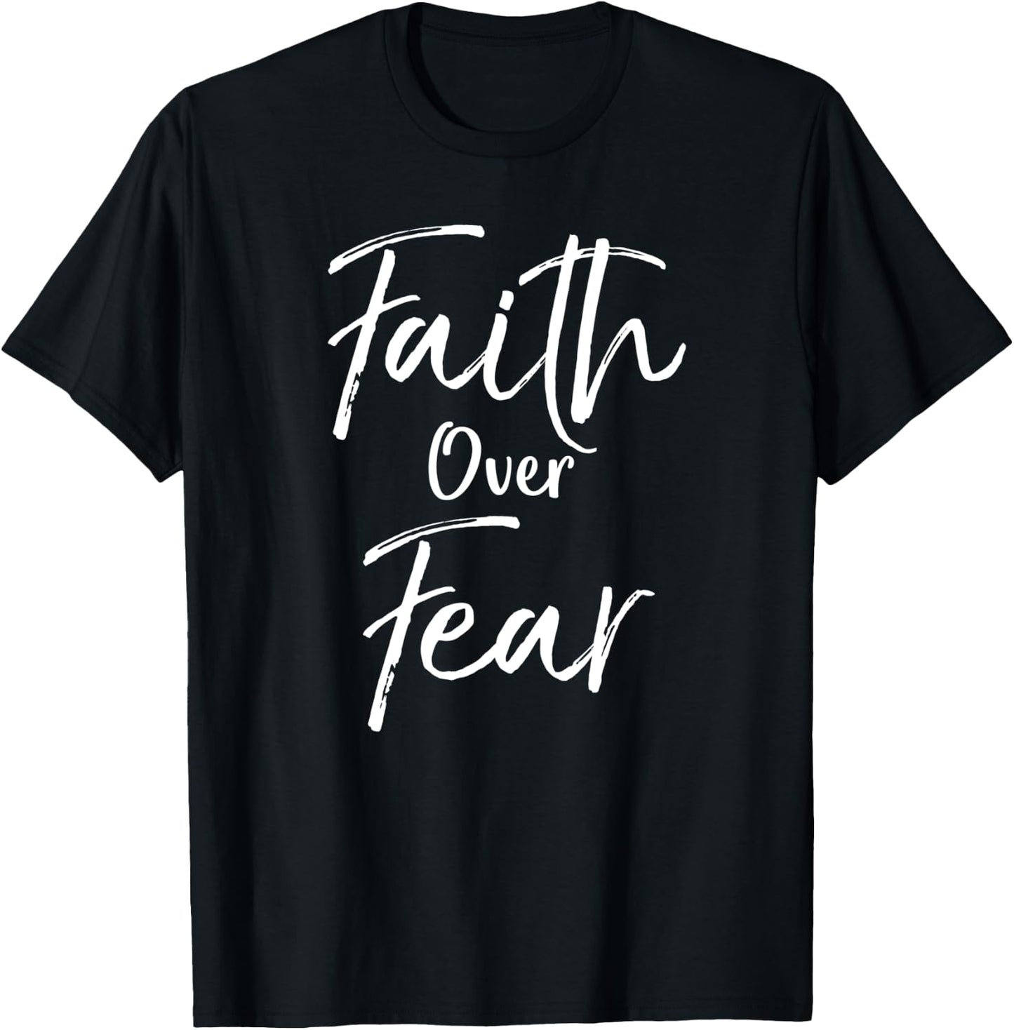 Cute Christian Quote Jesus Gift Faith Over Fear T-Shirt - T-Shirt | Black