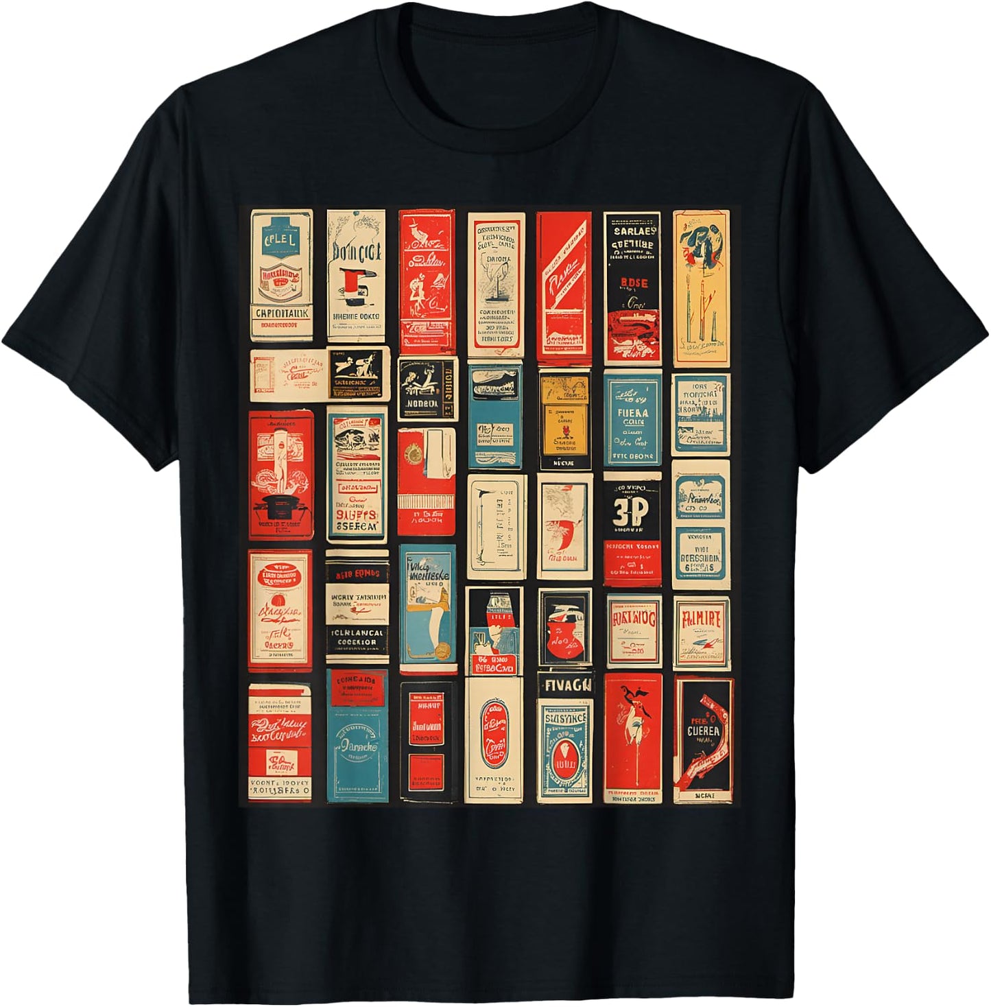 Vintage Matchbook Cover Collection Graphic T-Shirt - T-Shirt | Black