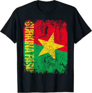 BURKINA FASO Flag Vintage Distressed BURKINA T-Shirt - T-Shirt | Black