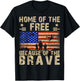 4th of July USA Flag - Home of the Free because of the Brave T-Shirt - T-Shirt | Black