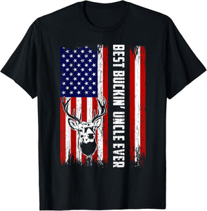 Best Buckin' Uncle Ever Shirt Deer Hunting Bucking T-Shirt - T-Shirt | Black