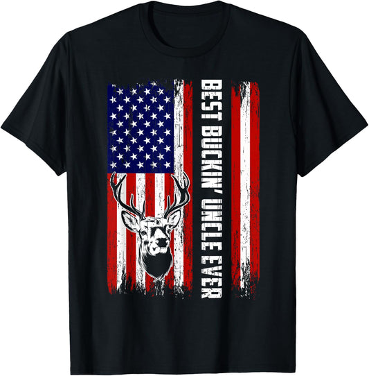Best Buckin' Uncle Ever Shirt Deer Hunting Bucking T-Shirt - T-Shirt | Black