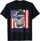 Abraham Lincoln 'Merica Patriotic American Flag 4th of July Women Men T-Shirt - T-Shirt | Black