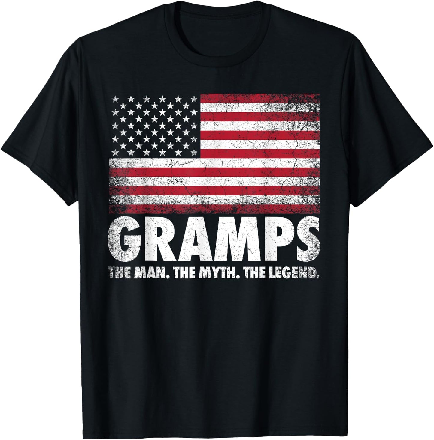 Gramps The Man Myth Legend Father's Day 4th of July Grandpa T-Shirt - T-Shirt | Black