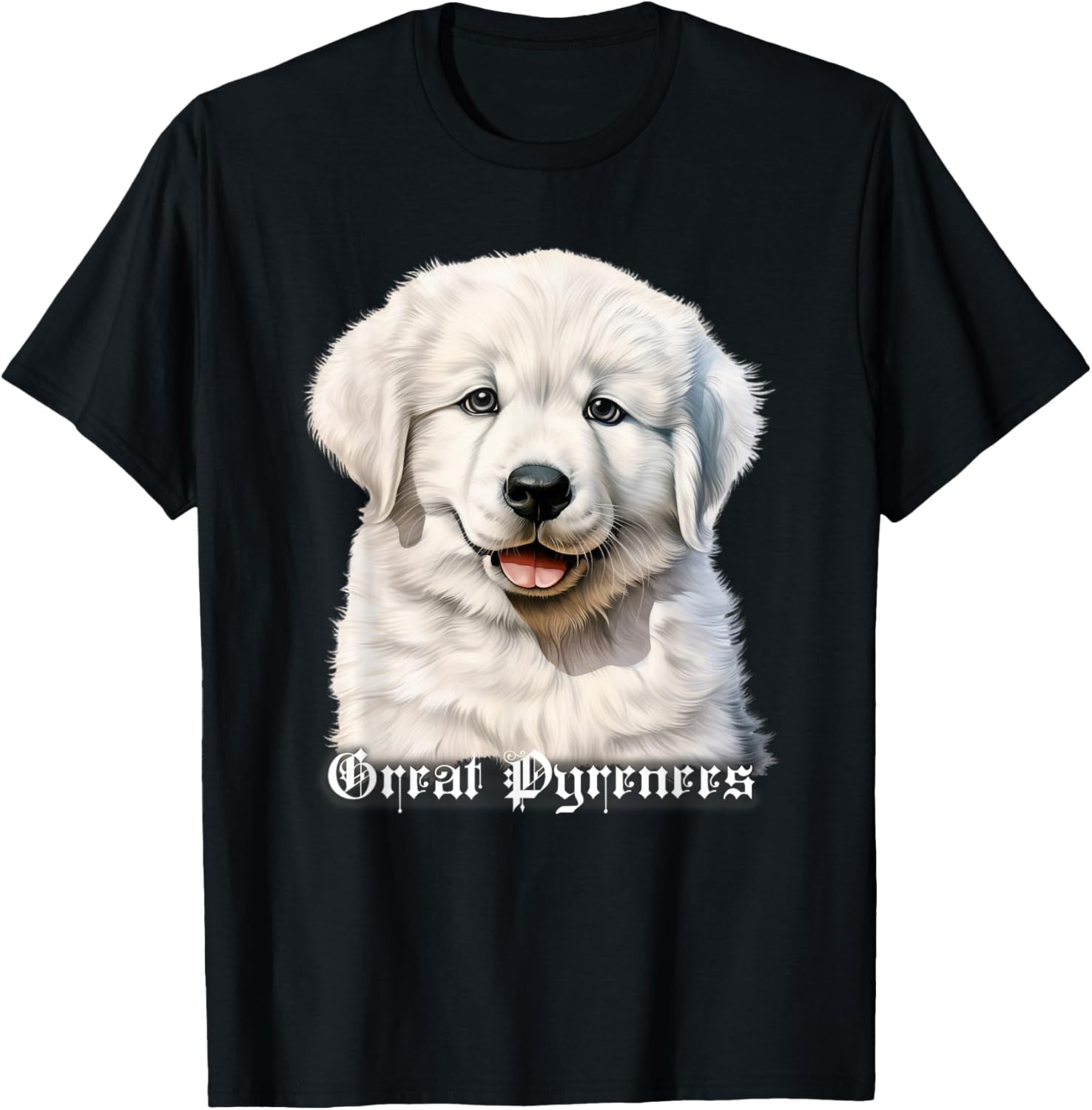Great Pyrenees Dog x Puppy T-Shirt - T-Shirt | Black