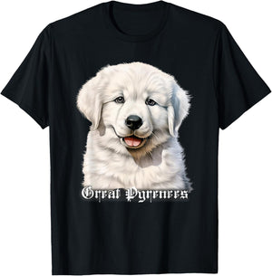 Great Pyrenees Dog x Puppy T-Shirt - T-Shirt | Black