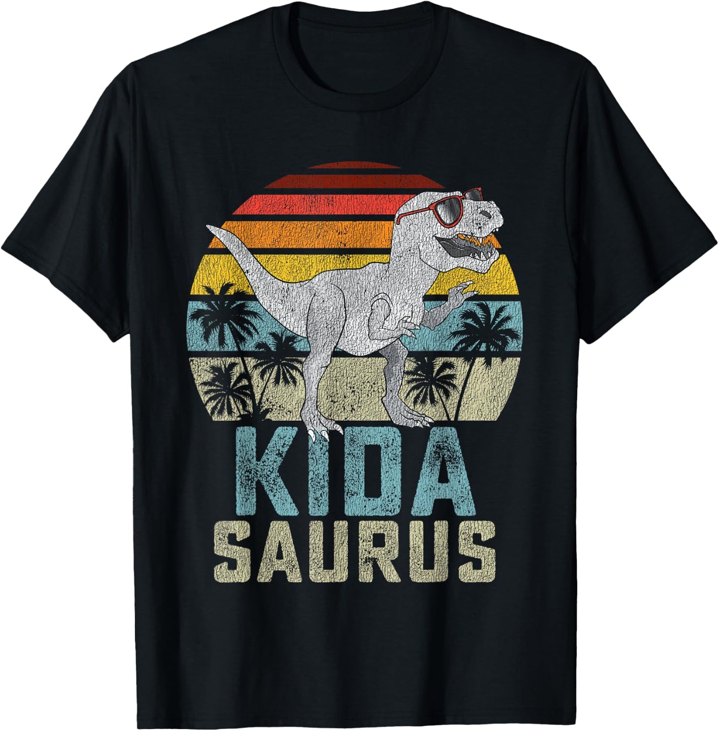 Kidasaurus T Rex Dinosaur Kid Saurus Family Matching T-Shirt - T-Shirt | Black