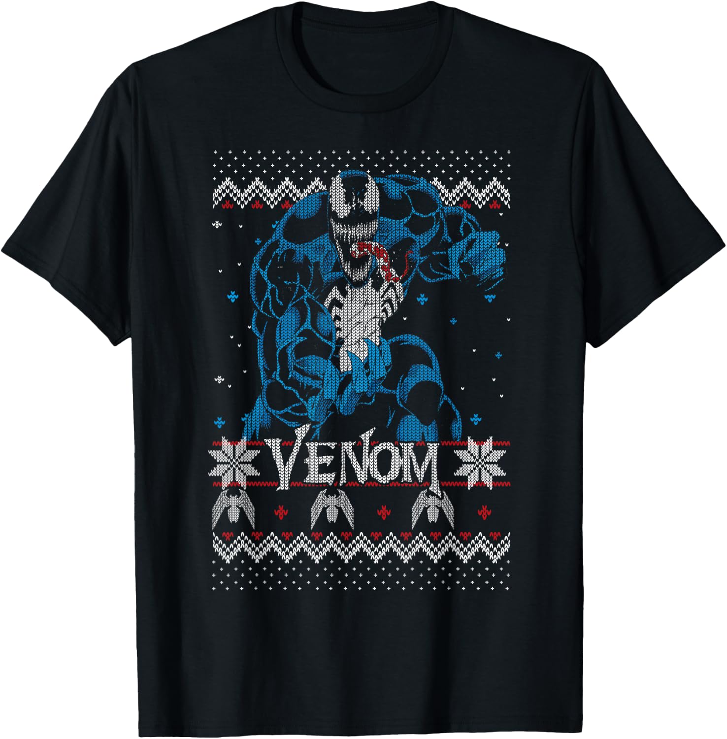 Marvel Christmas Venom Ugly Sweater T-Shirt - T-Shirt | Black