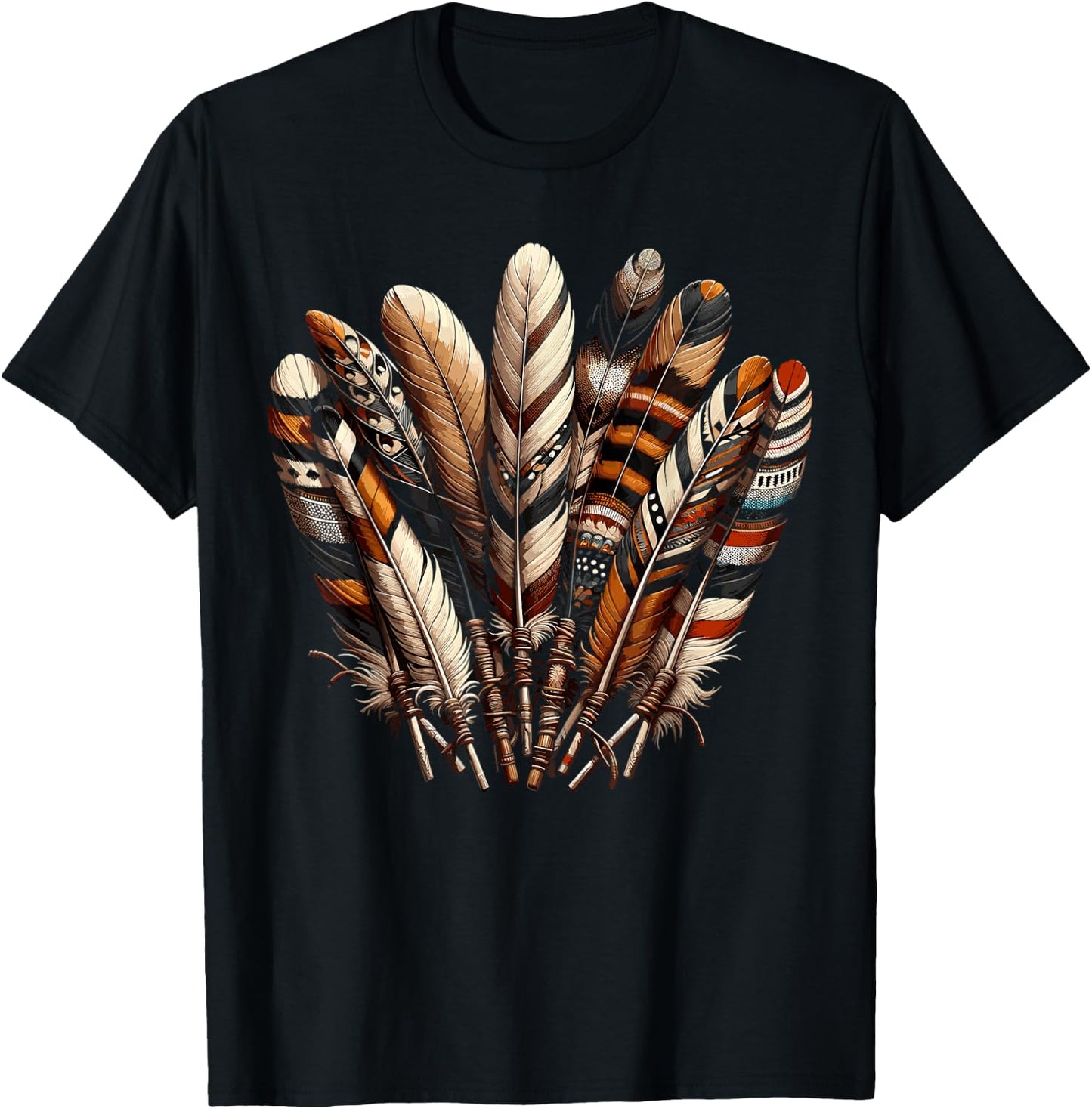 Southwest Native American Indian Feather T-Shirt - T-Shirt | Black