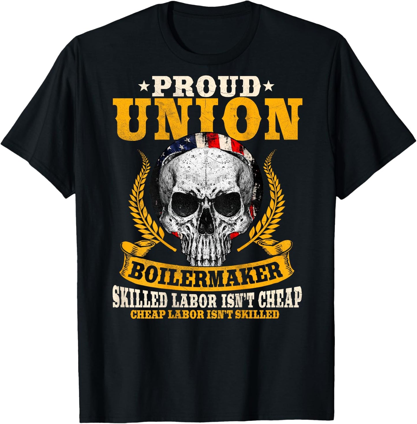 Union Boilermaker Design On Back Of Clothing T-Shirt - T-Shirt | Black