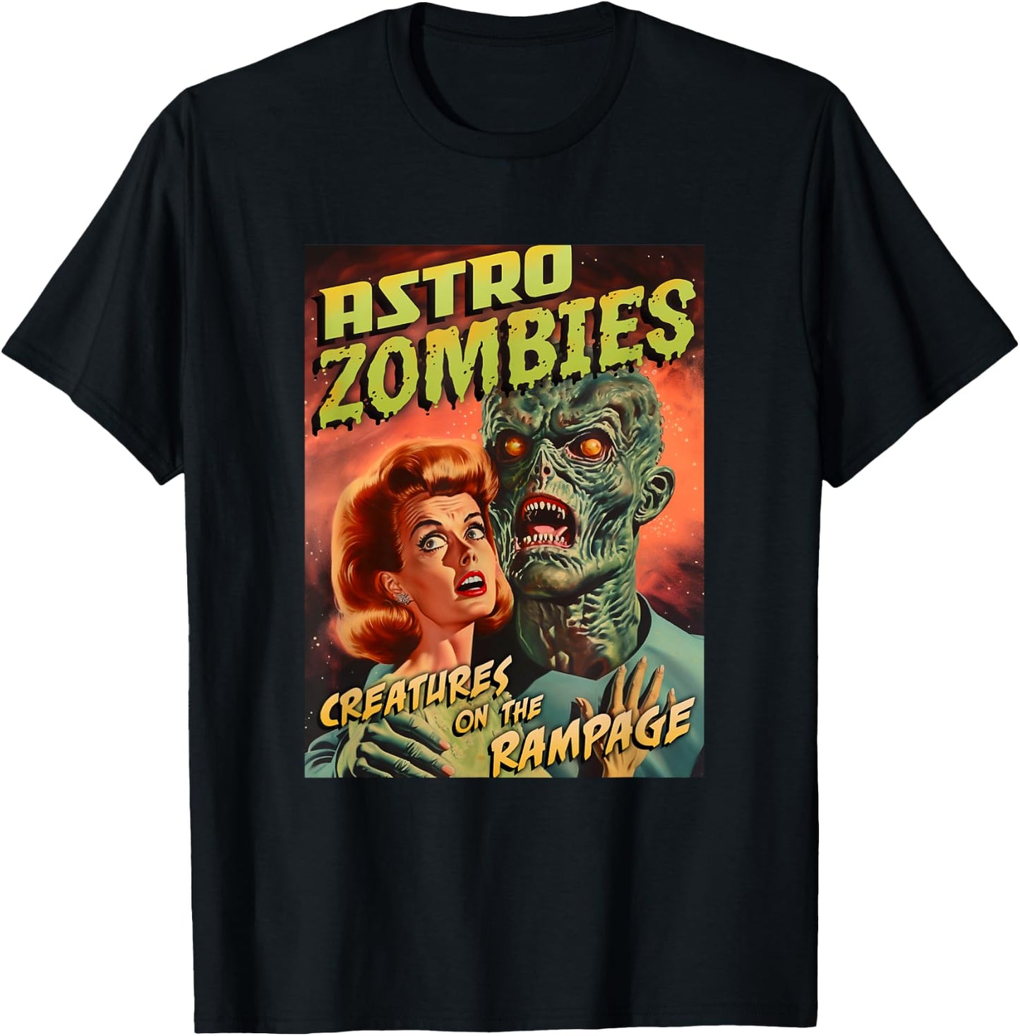 Astro Zombies 1950s Horror Comic Cover T-Shirt - T-Shirt | Black
