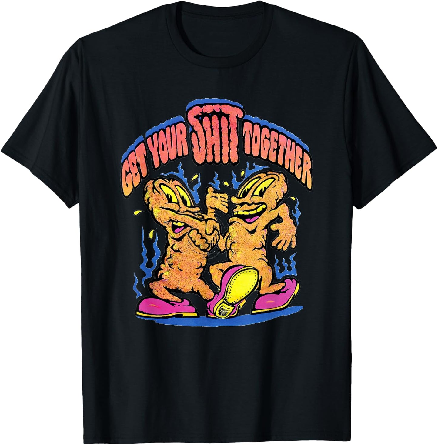 Get Your Shit Together Funny Vintage 70's Retro Adult Humor T-Shirt - T-Shirt | Black
