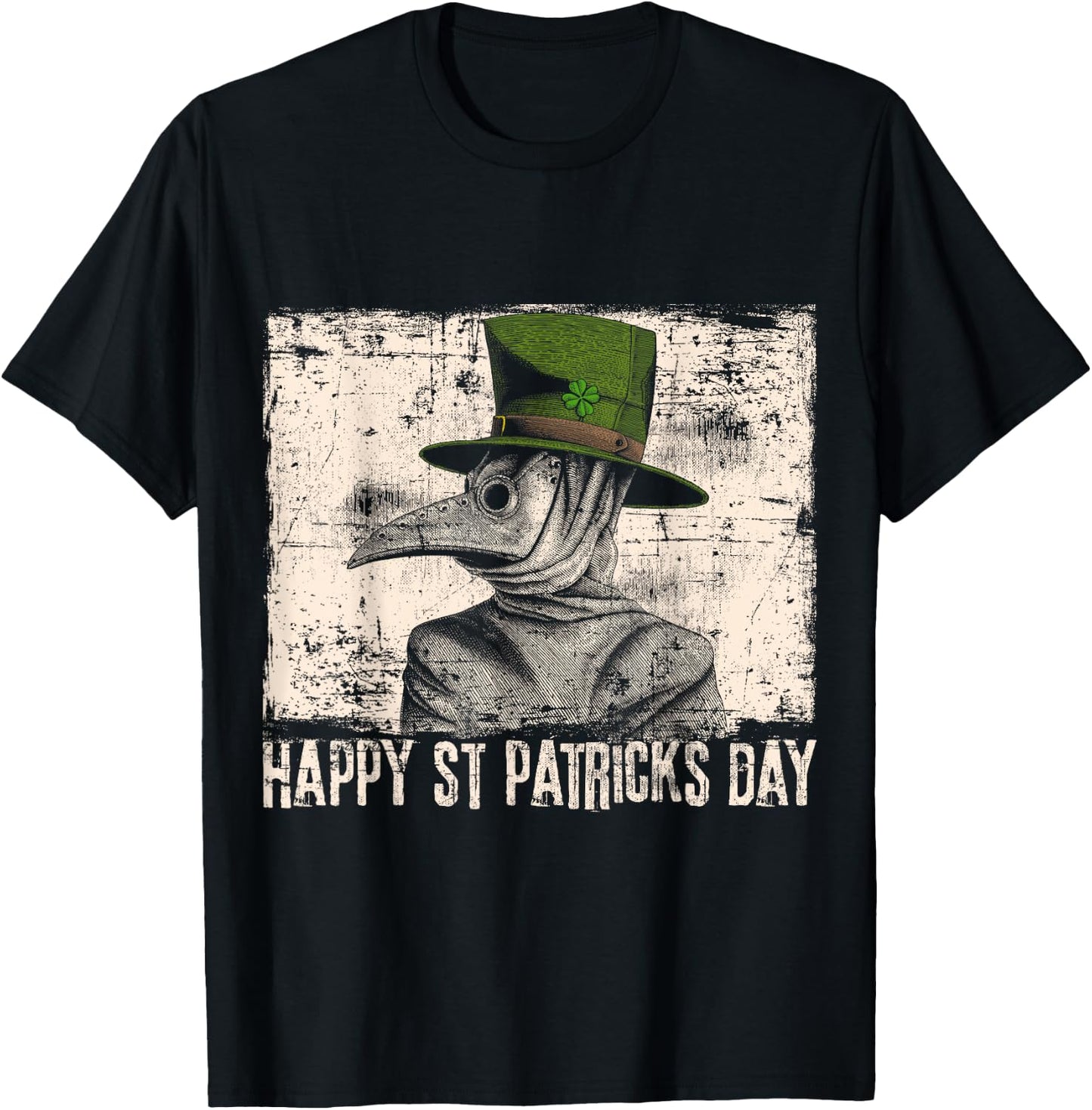 Happy St. Patricks Day Plague Doctor Quarantine T-Shirt - T-Shirt | Black