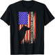 Vintage USA Flag Proud German Shepherd Grandpa Silhouette T-Shirt - T-Shirt | Black