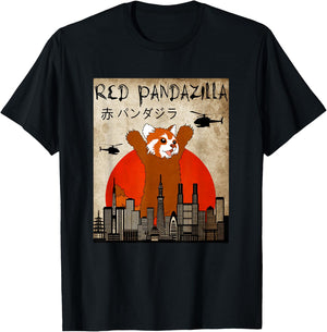 For Red Panda lover . Funny Red Pandazilla T-Shirt - T-Shirt | Black