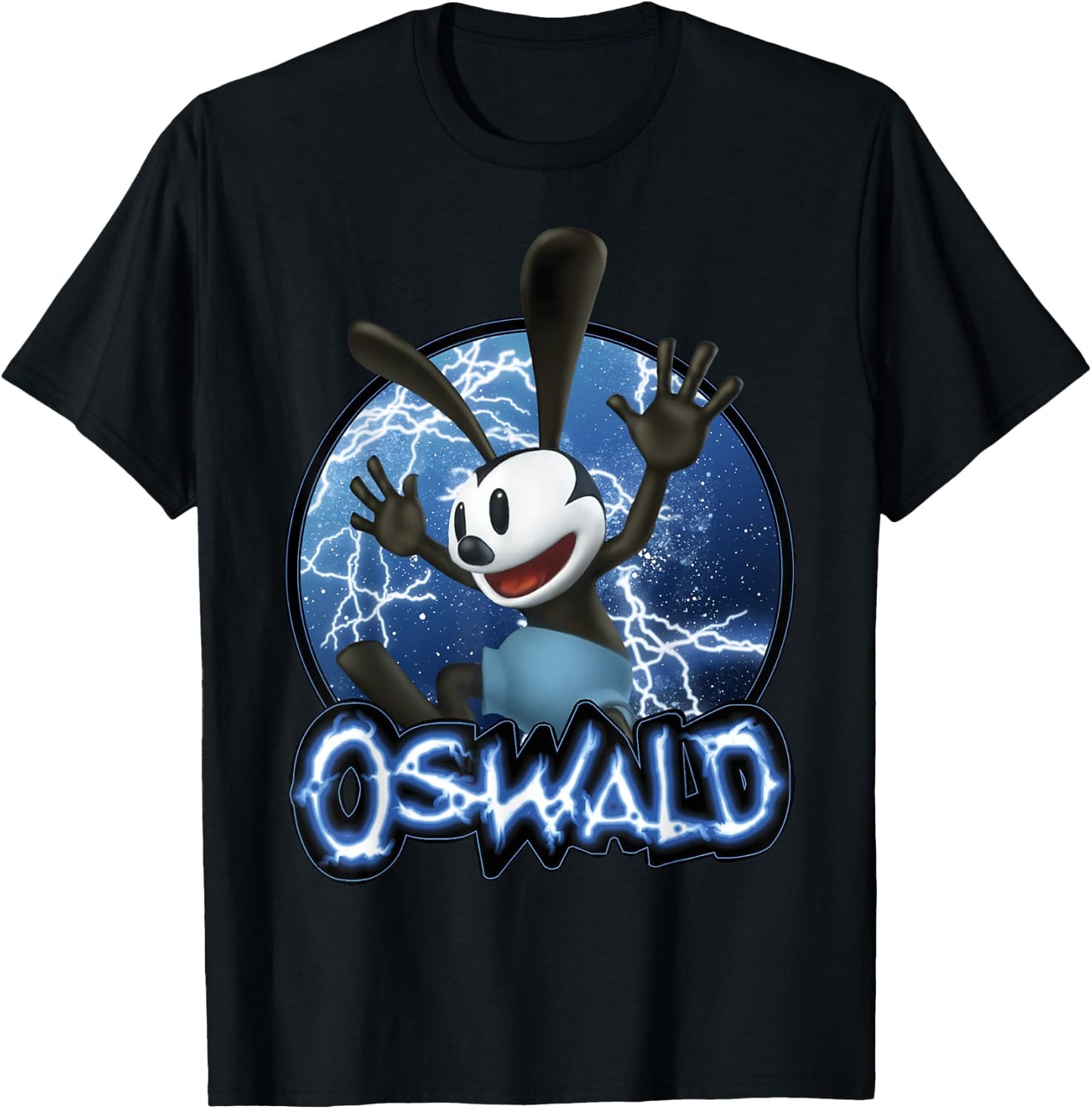 Disney Epic Mickey Oswald Lightning Portrait T-Shirt - T-Shirt | Black