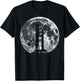 Saturn V Rocket Silhouette and Moon graphic NASA T-Shirt - T-Shirt | Black