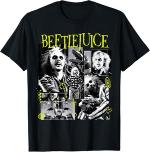 Beetlejuice - Character Collage T-Shirt - T-Shirt | Black