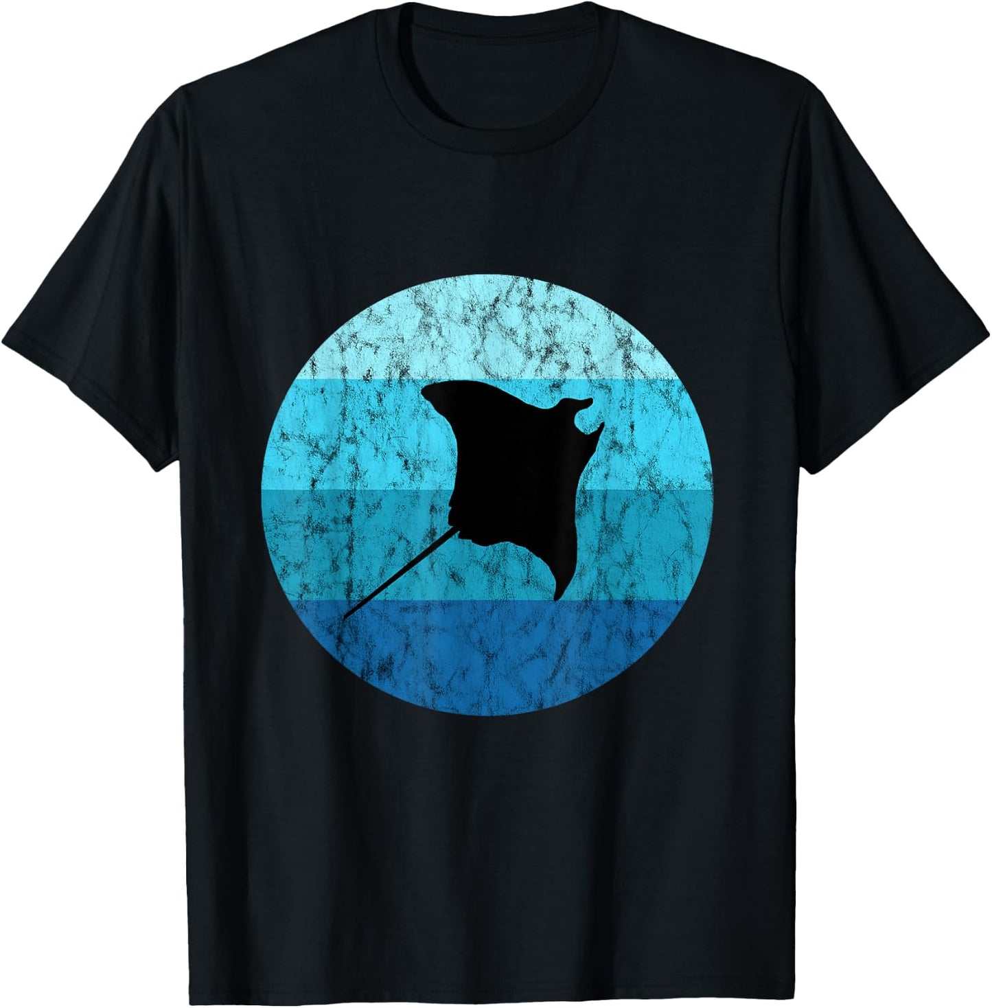 Manta Stingray Retro Vintage Ocean Sea Creatures T-Shirt - T-Shirt | Black