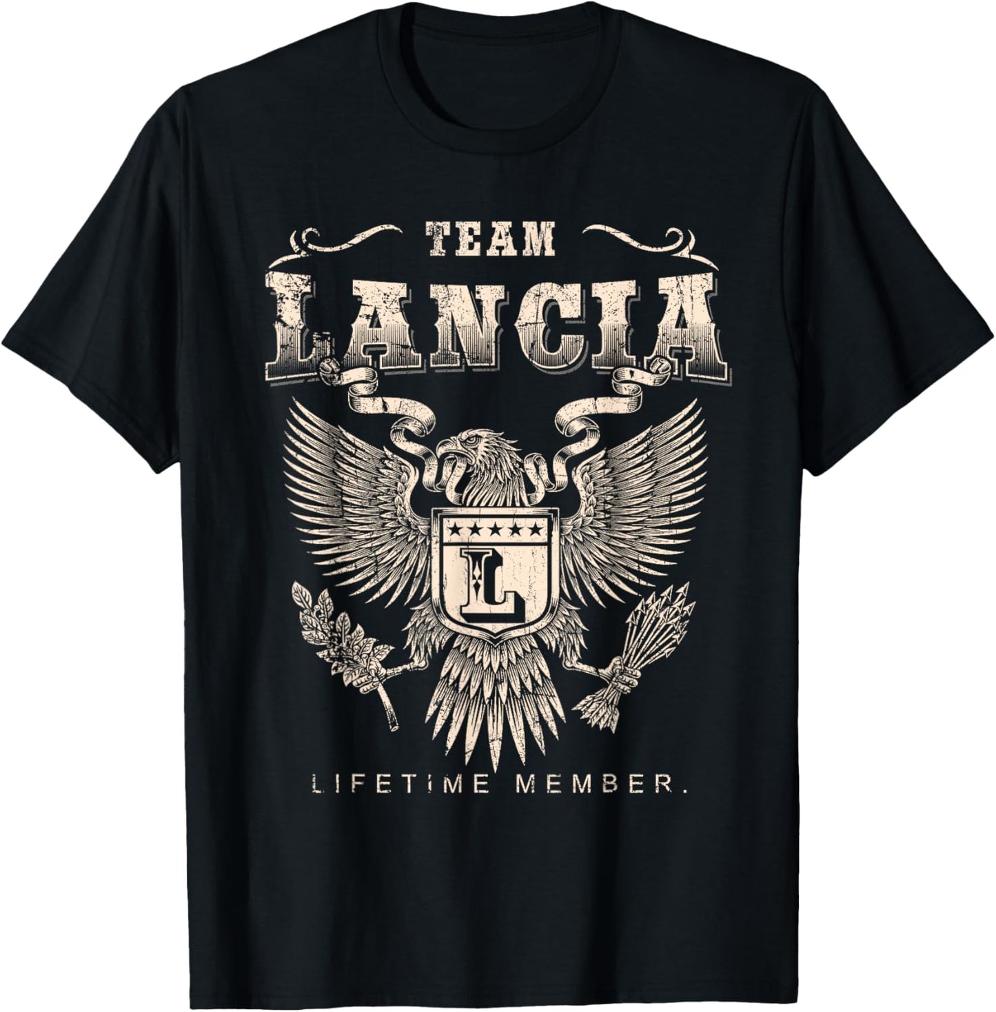 Team Lancia Lifetime Member - Lancia Name T-Shirt - T-Shirt | Black