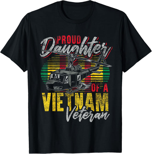 Proud Daughter Of A Vietnam Veteran T-Shirt - T-Shirt | Black
