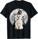 Maltese Dog And Moon Halloween Costume Dog Lover Funny T-Shirt - T-Shirt | Black