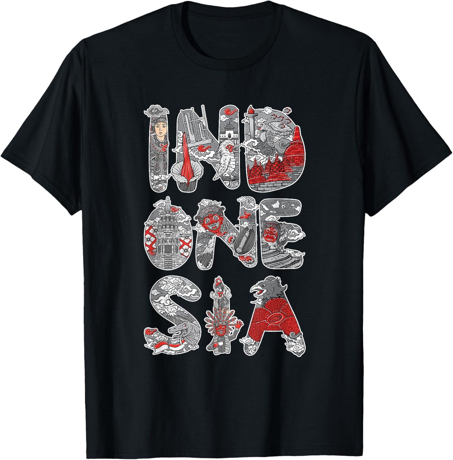 Asia Borobudur Temple Indonesia T-Shirt - T-Shirt | Black
