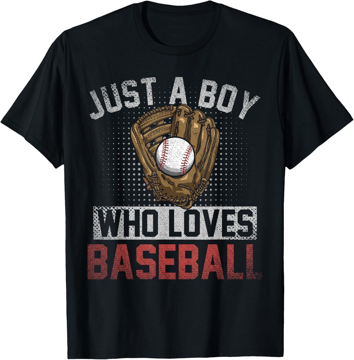 Just A Boy Who Loves Baseball Fan Pitcher Boys Baseball T-Shirt - T-Shirt | Black